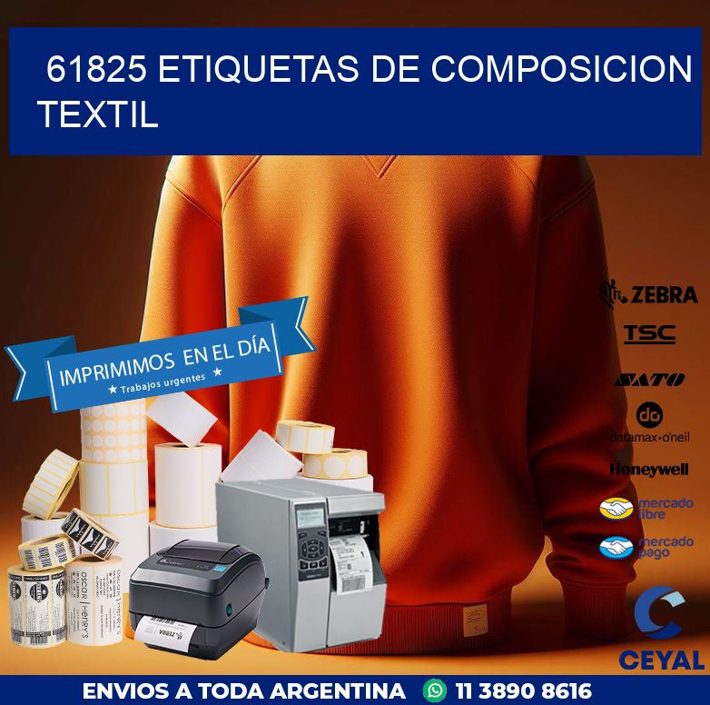 61825 ETIQUETAS DE COMPOSICION TEXTIL