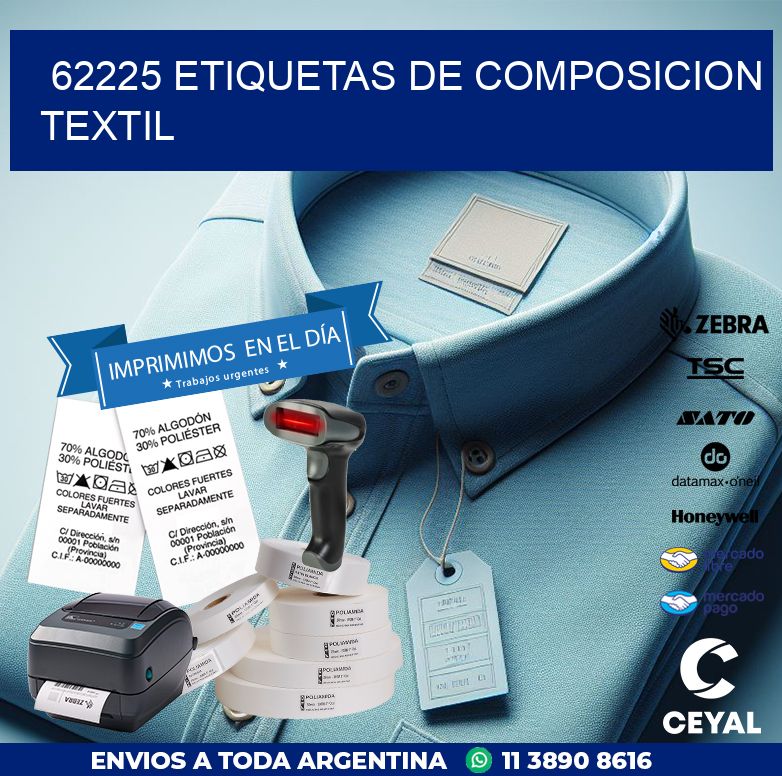 62225 ETIQUETAS DE COMPOSICION TEXTIL