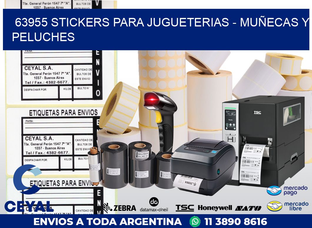 63955 STICKERS PARA JUGUETERIAS - MUÑECAS Y PELUCHES