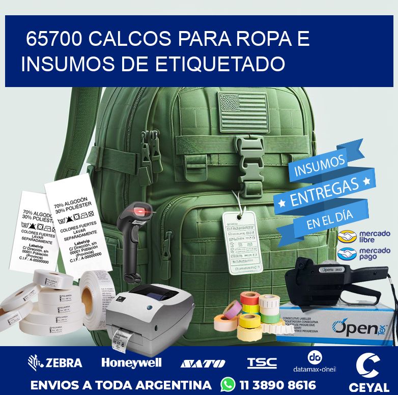 65700 CALCOS PARA ROPA E INSUMOS DE ETIQUETADO