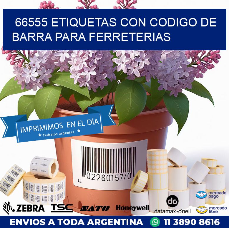 66555 ETIQUETAS CON CODIGO DE BARRA PARA FERRETERIAS