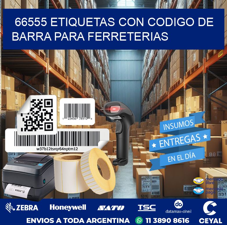66555 ETIQUETAS CON CODIGO DE BARRA PARA FERRETERIAS