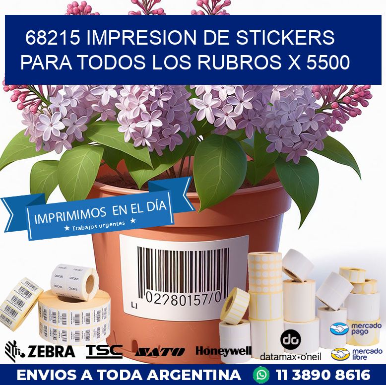 68215 IMPRESION DE STICKERS PARA TODOS LOS RUBROS X 5500