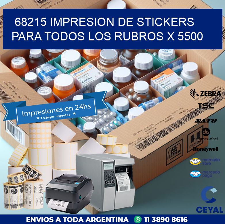 68215 IMPRESION DE STICKERS PARA TODOS LOS RUBROS X 5500