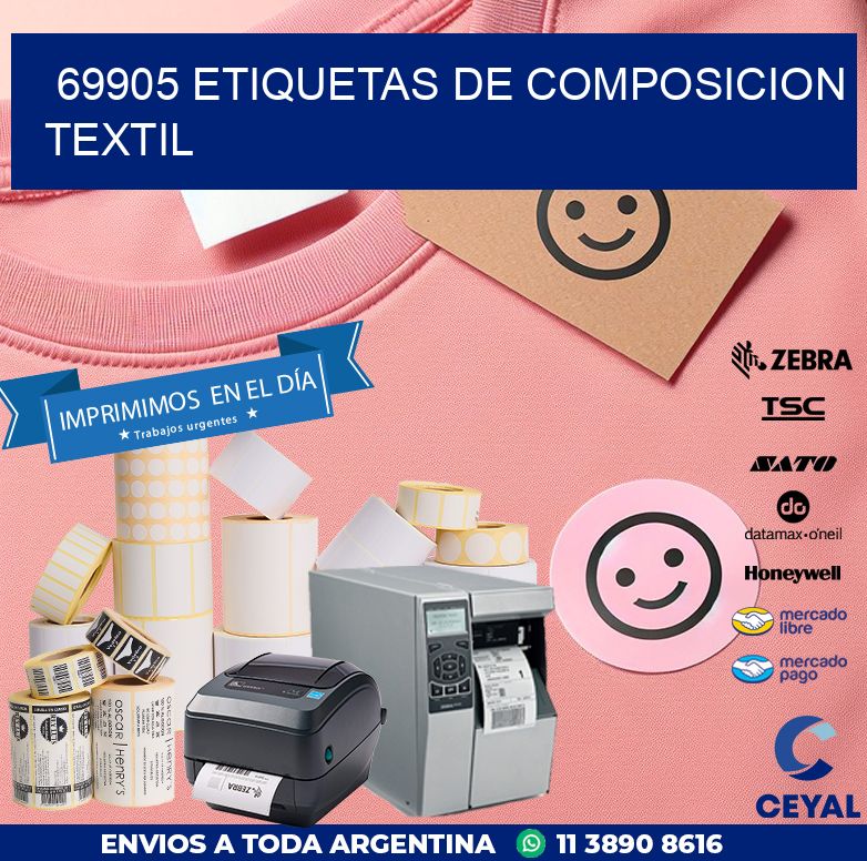 69905 ETIQUETAS DE COMPOSICION TEXTIL
