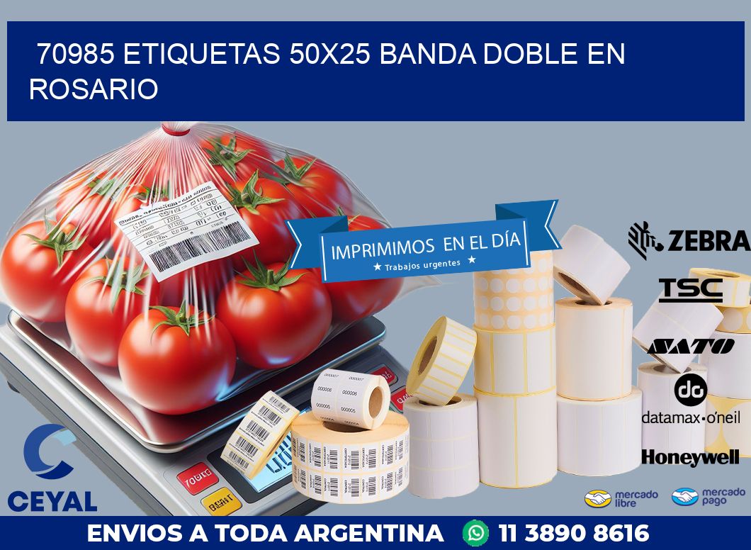 70985 ETIQUETAS 50X25 BANDA DOBLE EN ROSARIO