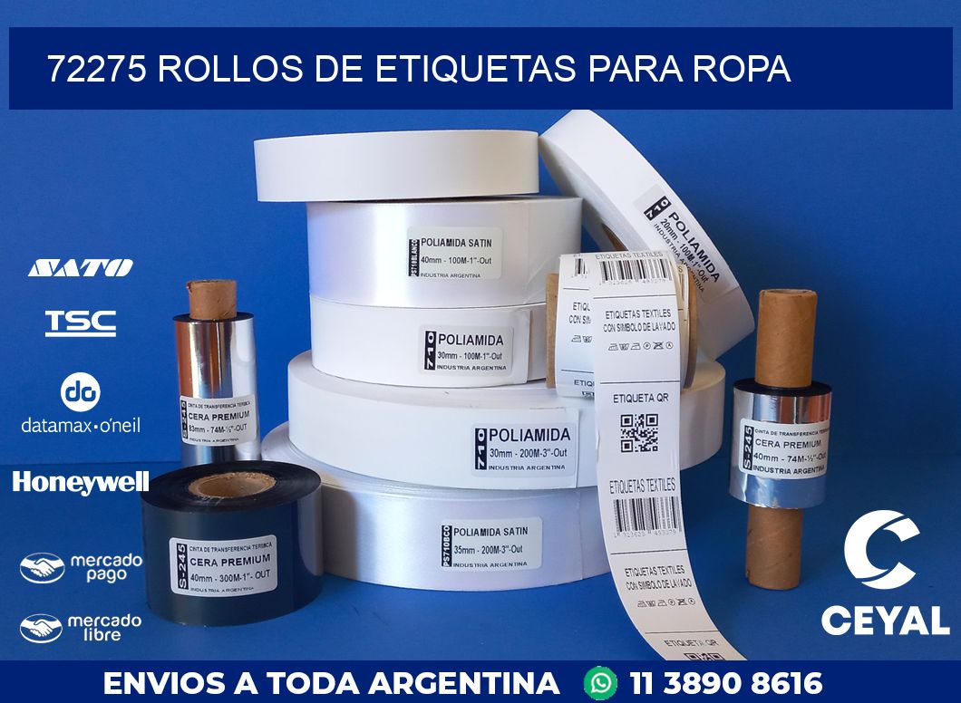 72275 ROLLOS DE ETIQUETAS PARA ROPA