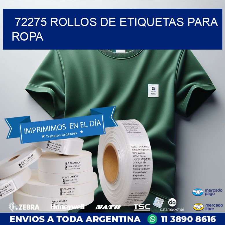 72275 ROLLOS DE ETIQUETAS PARA ROPA