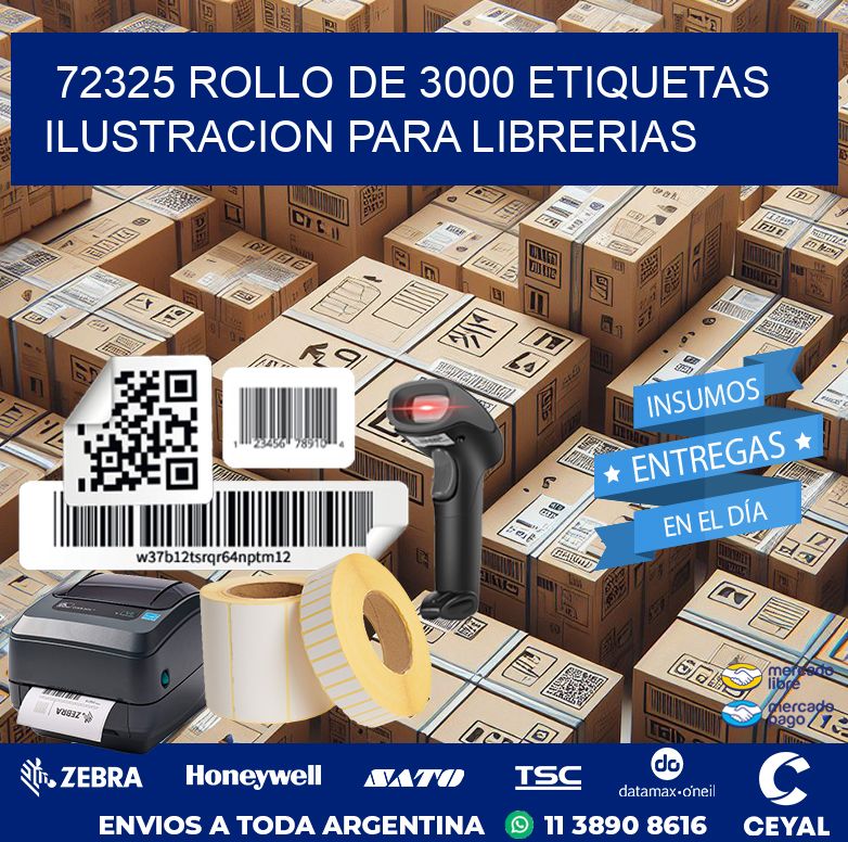 72325 ROLLO DE 3000 ETIQUETAS ILUSTRACION PARA LIBRERIAS