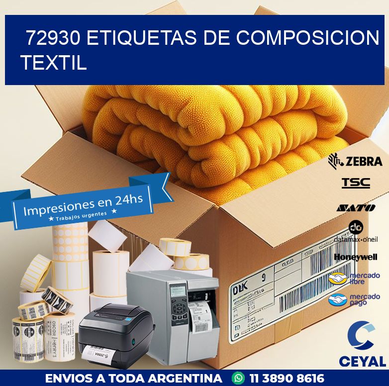 72930 ETIQUETAS DE COMPOSICION TEXTIL