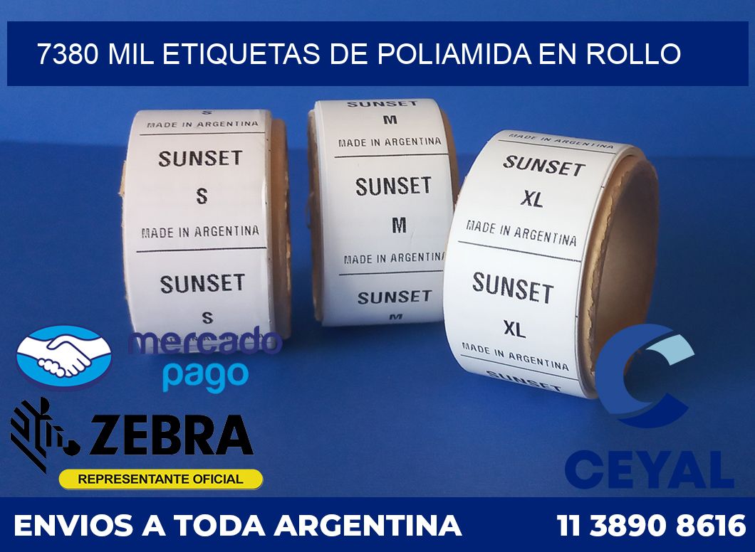 7380 MIL ETIQUETAS DE POLIAMIDA EN ROLLO