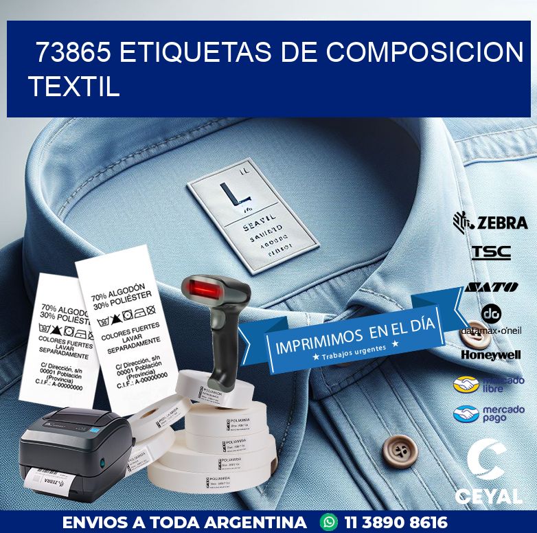 73865 ETIQUETAS DE COMPOSICION TEXTIL