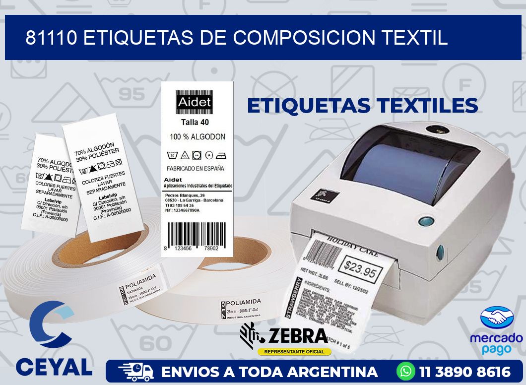 81110 ETIQUETAS DE COMPOSICION TEXTIL