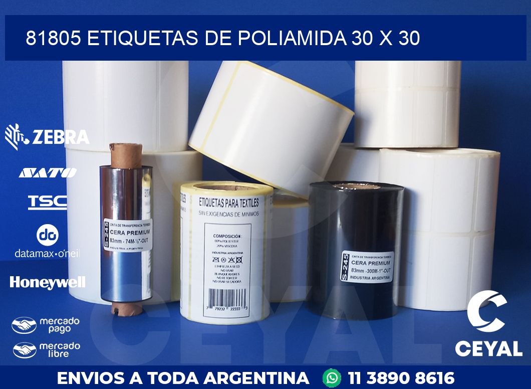 81805 ETIQUETAS DE POLIAMIDA 30 X 30
