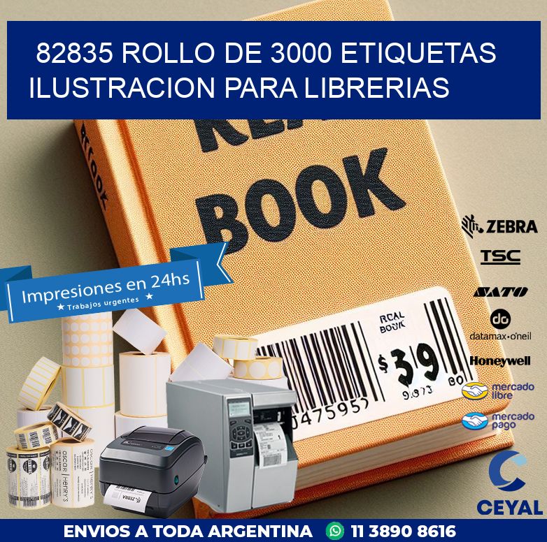 82835 ROLLO DE 3000 ETIQUETAS ILUSTRACION PARA LIBRERIAS