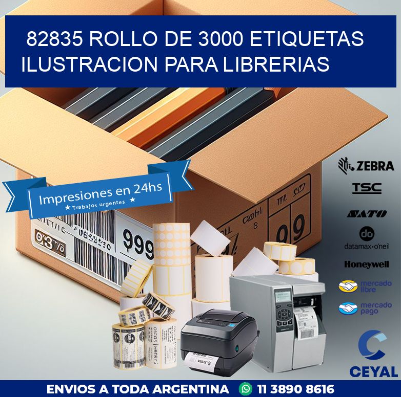 82835 ROLLO DE 3000 ETIQUETAS ILUSTRACION PARA LIBRERIAS