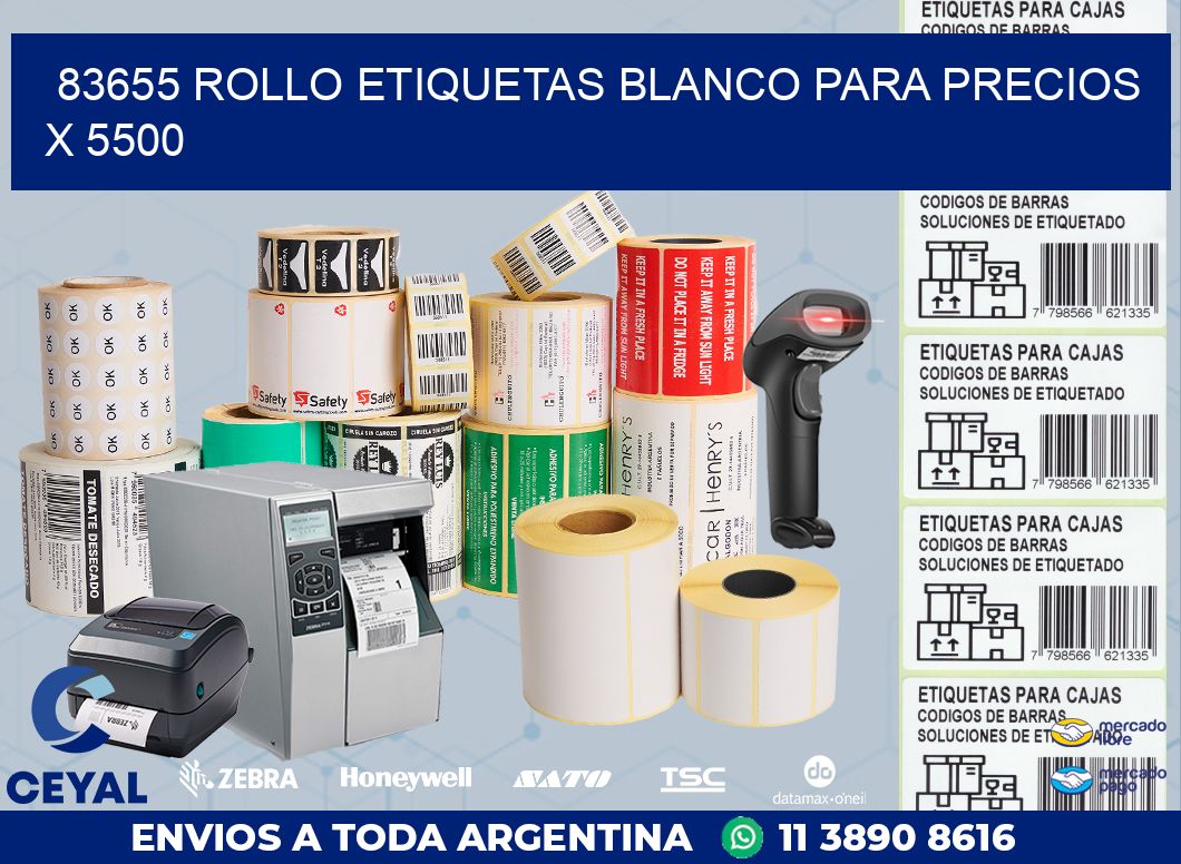 83655 ROLLO ETIQUETAS BLANCO PARA PRECIOS X 5500