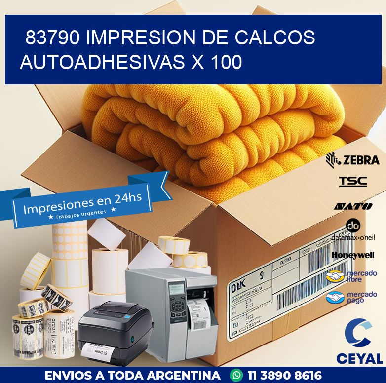83790 IMPRESION DE CALCOS AUTOADHESIVAS X 100