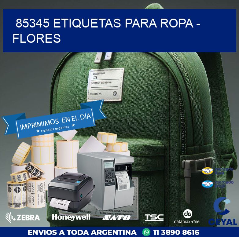 85345 ETIQUETAS PARA ROPA - FLORES
