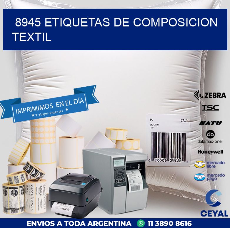 8945 ETIQUETAS DE COMPOSICION TEXTIL