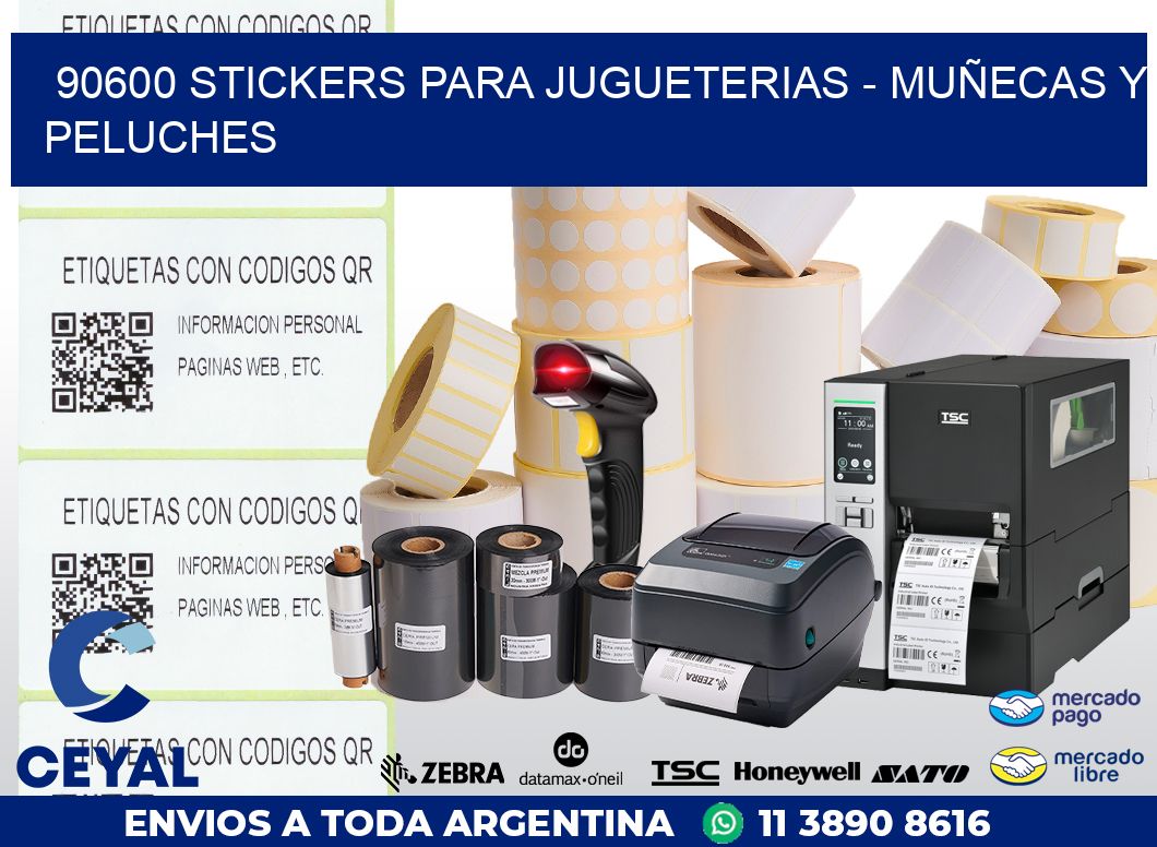 90600 STICKERS PARA JUGUETERIAS - MUÑECAS Y PELUCHES