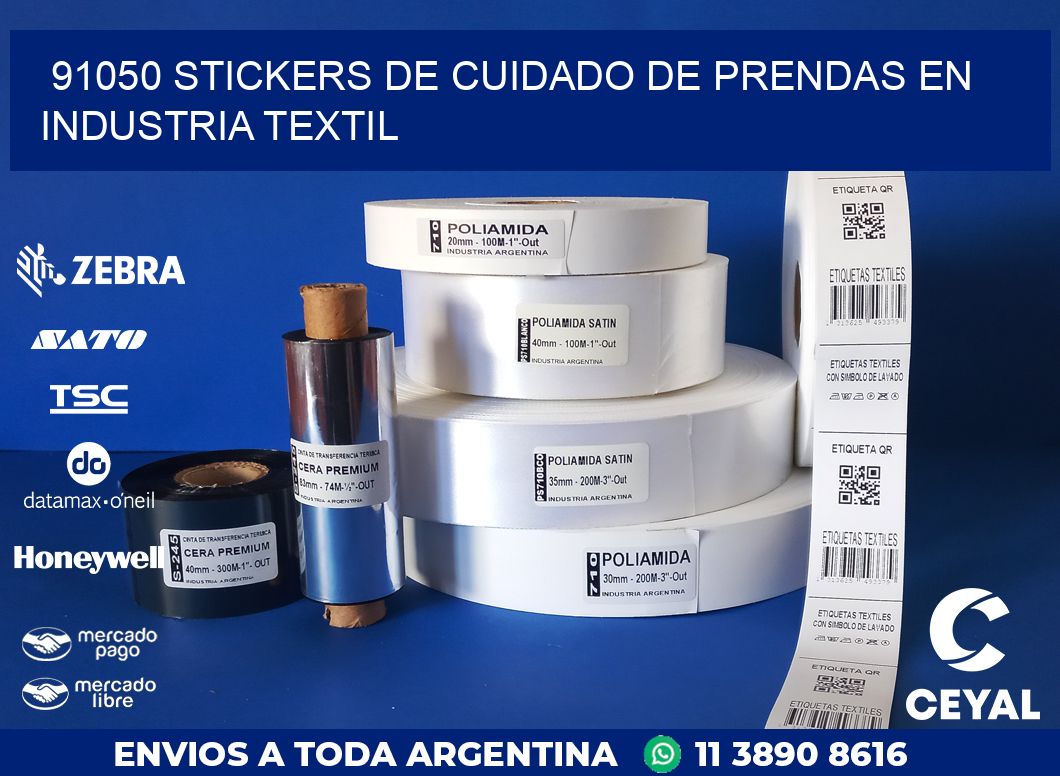 91050 STICKERS DE CUIDADO DE PRENDAS EN INDUSTRIA TEXTIL