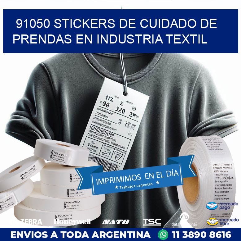 91050 STICKERS DE CUIDADO DE PRENDAS EN INDUSTRIA TEXTIL