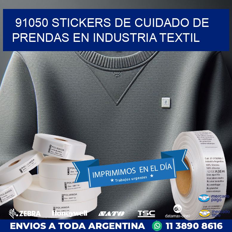 91050 STICKERS DE CUIDADO DE PRENDAS EN INDUSTRIA TEXTIL