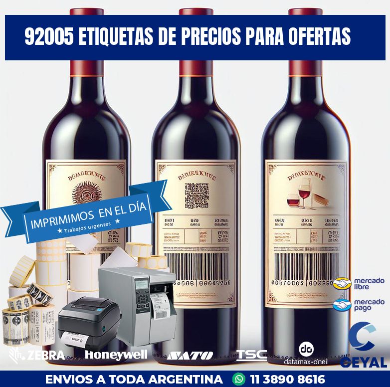 92005 ETIQUETAS DE PRECIOS PARA OFERTAS
