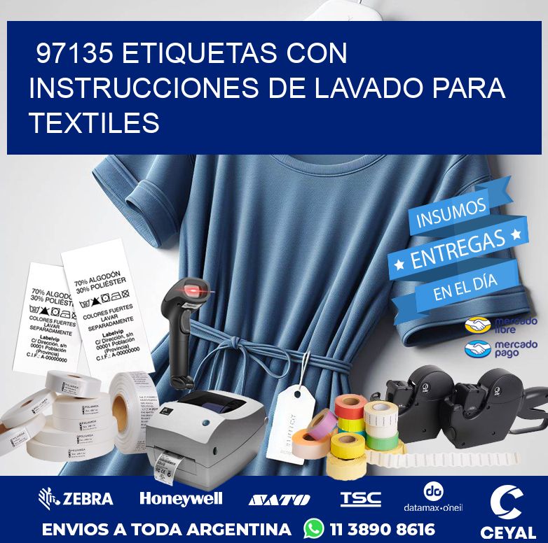 97135 ETIQUETAS CON INSTRUCCIONES DE LAVADO PARA TEXTILES