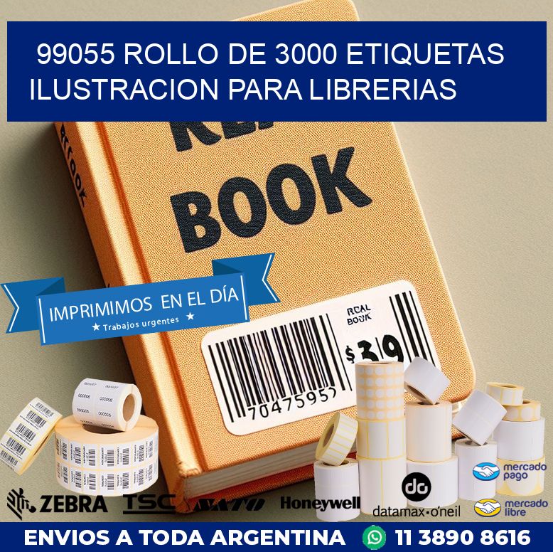 99055 ROLLO DE 3000 ETIQUETAS ILUSTRACION PARA LIBRERIAS