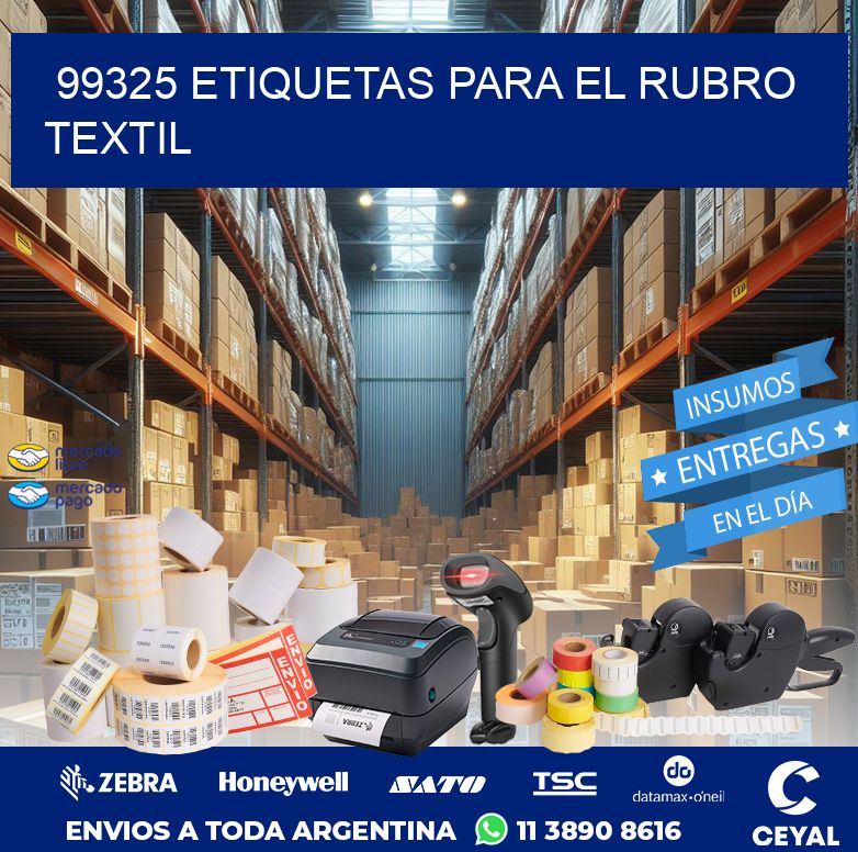 99325 ETIQUETAS PARA EL RUBRO TEXTIL