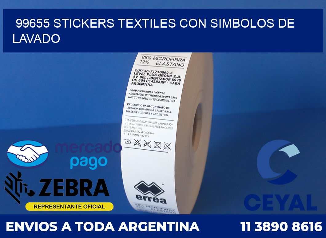 99655 STICKERS TEXTILES CON SIMBOLOS DE LAVADO
