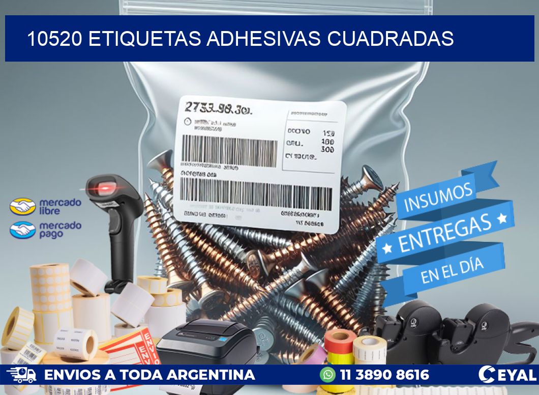 10520 ETIQUETAS ADHESIVAS CUADRADAS