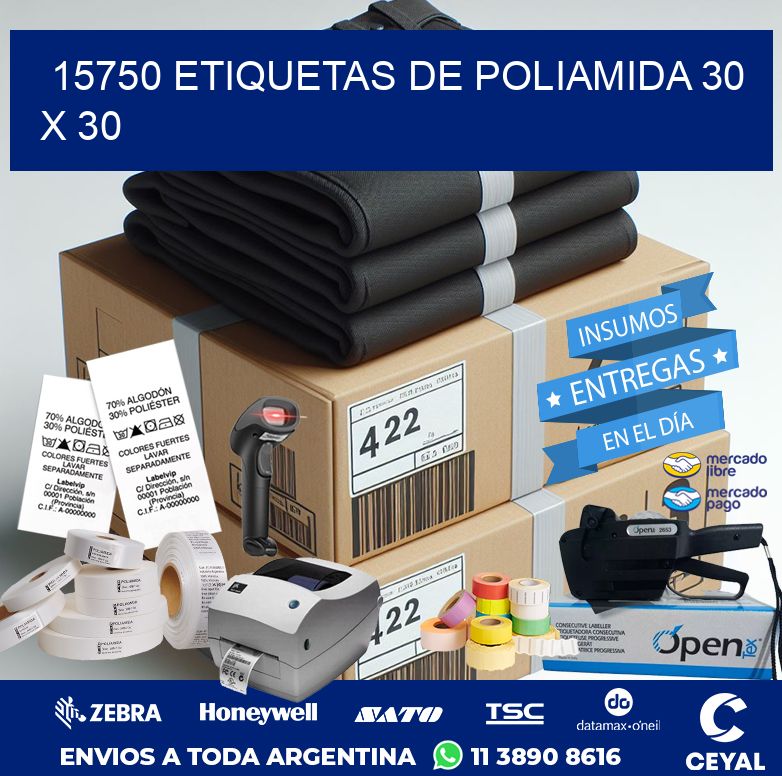 15750 ETIQUETAS DE POLIAMIDA 30 X 30