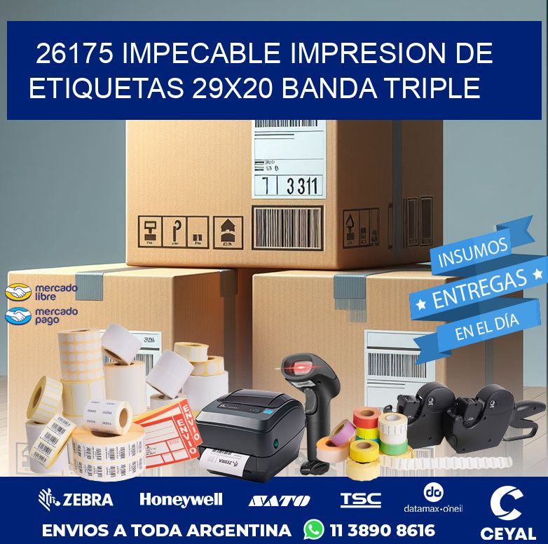 26175 IMPECABLE IMPRESION DE ETIQUETAS 29X20 BANDA TRIPLE