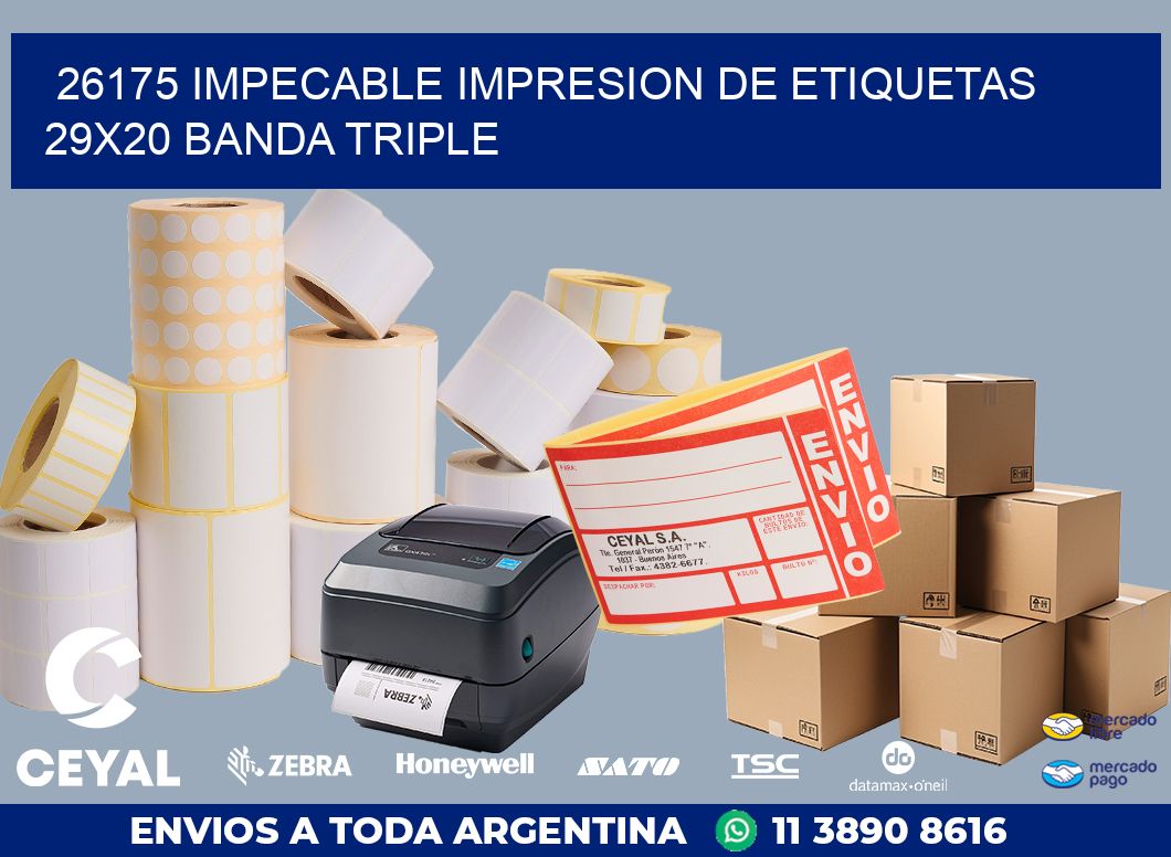 26175 IMPECABLE IMPRESION DE ETIQUETAS 29X20 BANDA TRIPLE