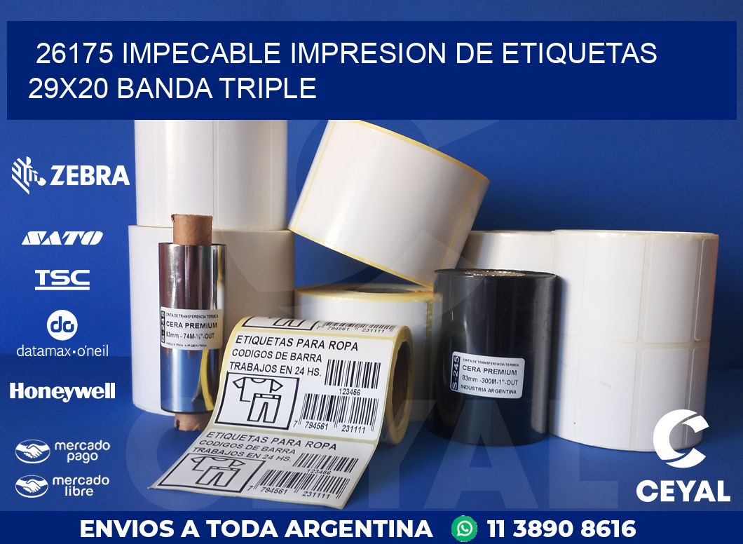 26175 IMPECABLE IMPRESION DE ETIQUETAS 29X20 BANDA TRIPLE