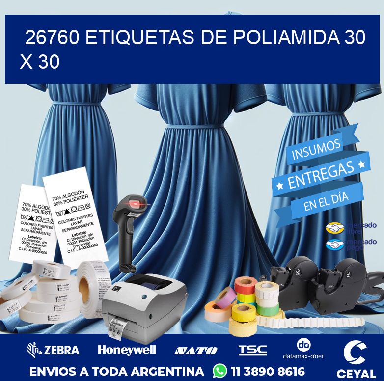 26760 ETIQUETAS DE POLIAMIDA 30 X 30