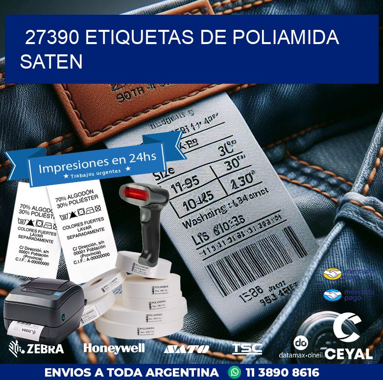 27390 ETIQUETAS DE POLIAMIDA SATEN