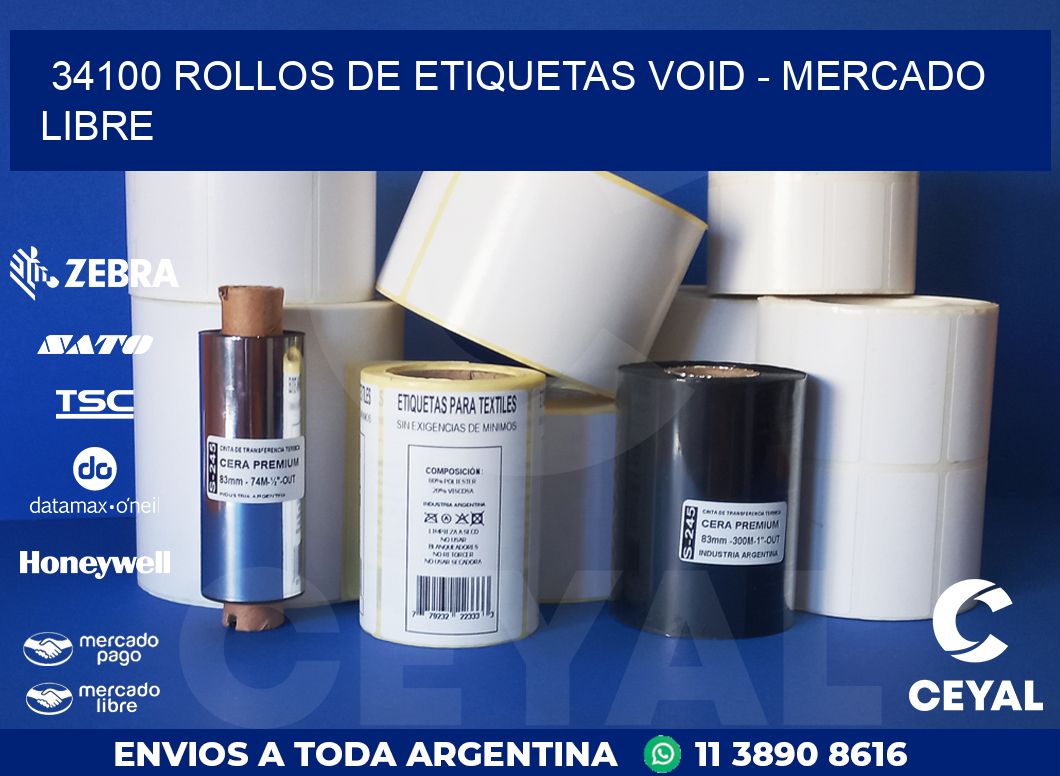 34100 ROLLOS DE ETIQUETAS VOID - MERCADO LIBRE