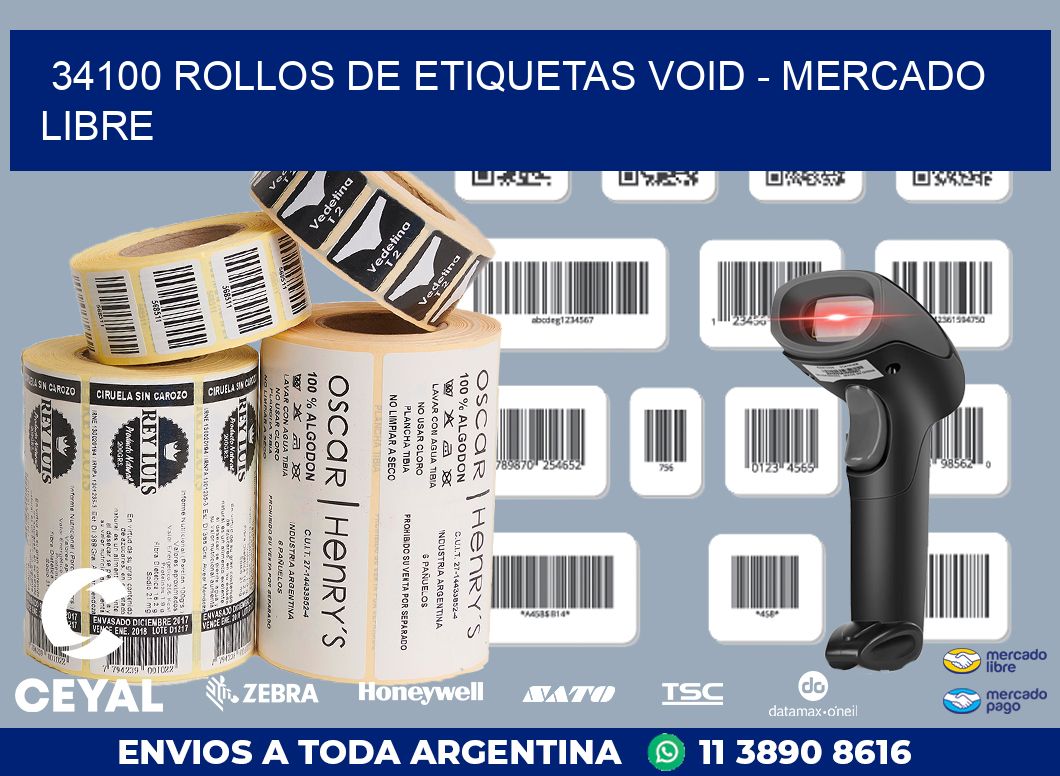 34100 ROLLOS DE ETIQUETAS VOID - MERCADO LIBRE