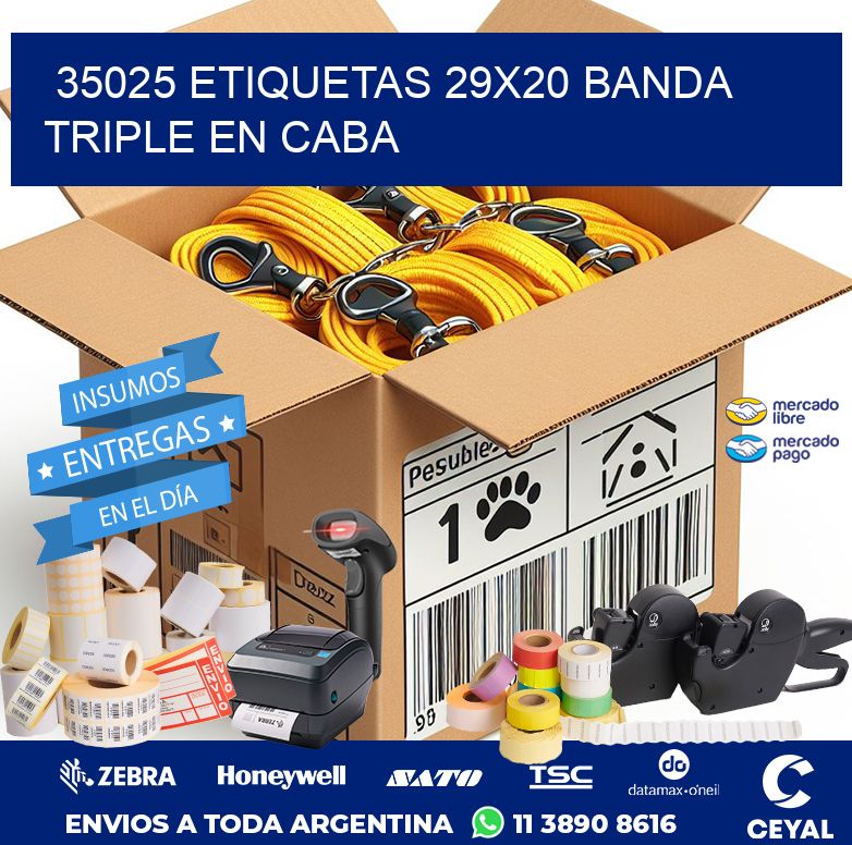 35025 ETIQUETAS 29X20 BANDA TRIPLE EN CABA