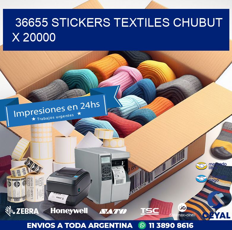 36655 STICKERS TEXTILES CHUBUT X 20000