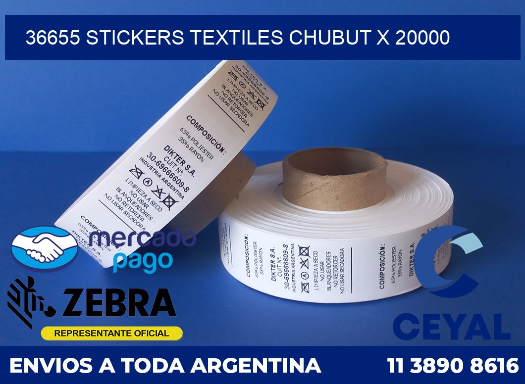 36655 STICKERS TEXTILES CHUBUT X 20000