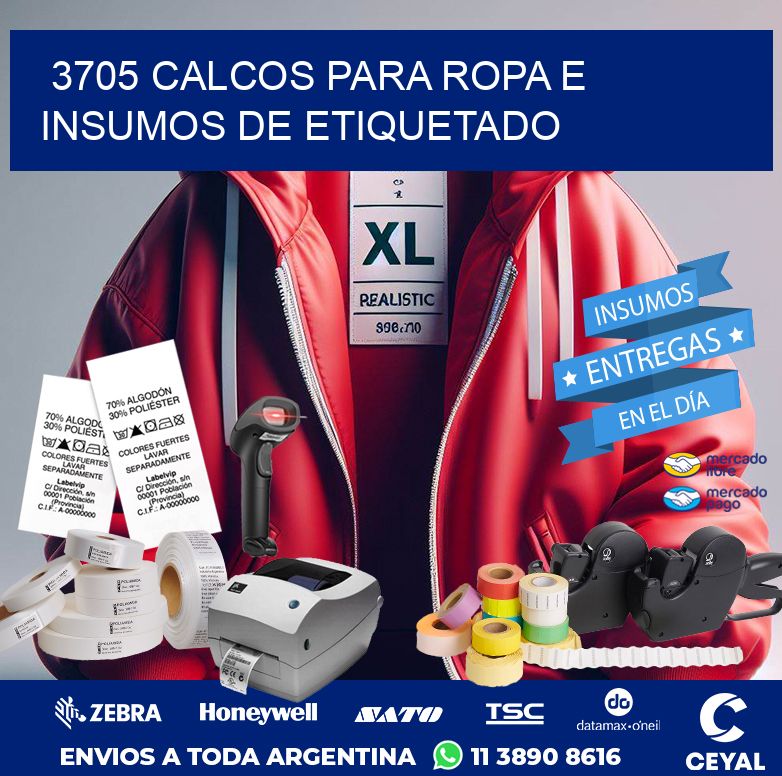 3705 CALCOS PARA ROPA E INSUMOS DE ETIQUETADO