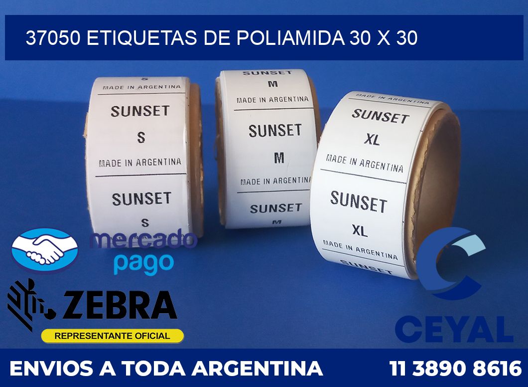 37050 ETIQUETAS DE POLIAMIDA 30 X 30