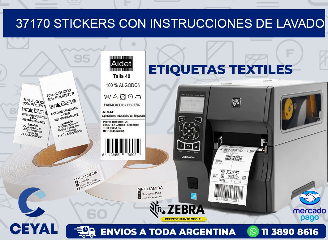 37170 STICKERS CON INSTRUCCIONES DE LAVADO