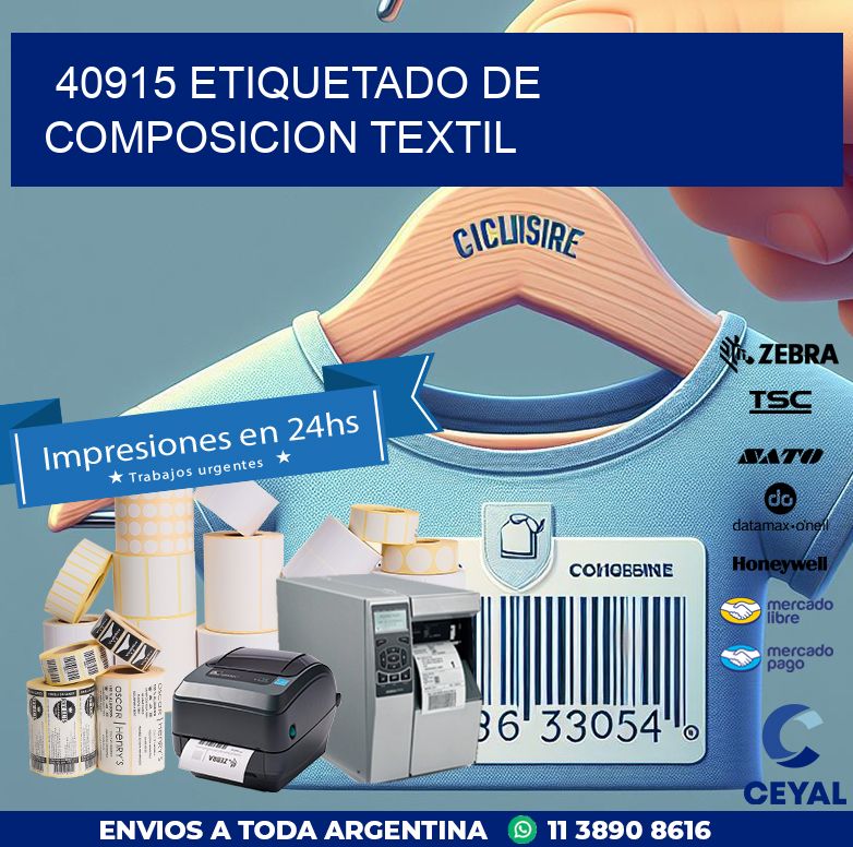 40915 ETIQUETADO DE COMPOSICION TEXTIL