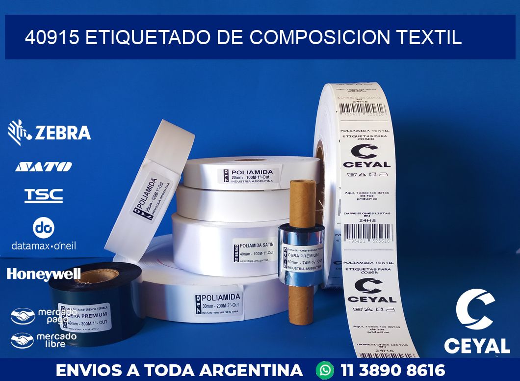 40915 ETIQUETADO DE COMPOSICION TEXTIL